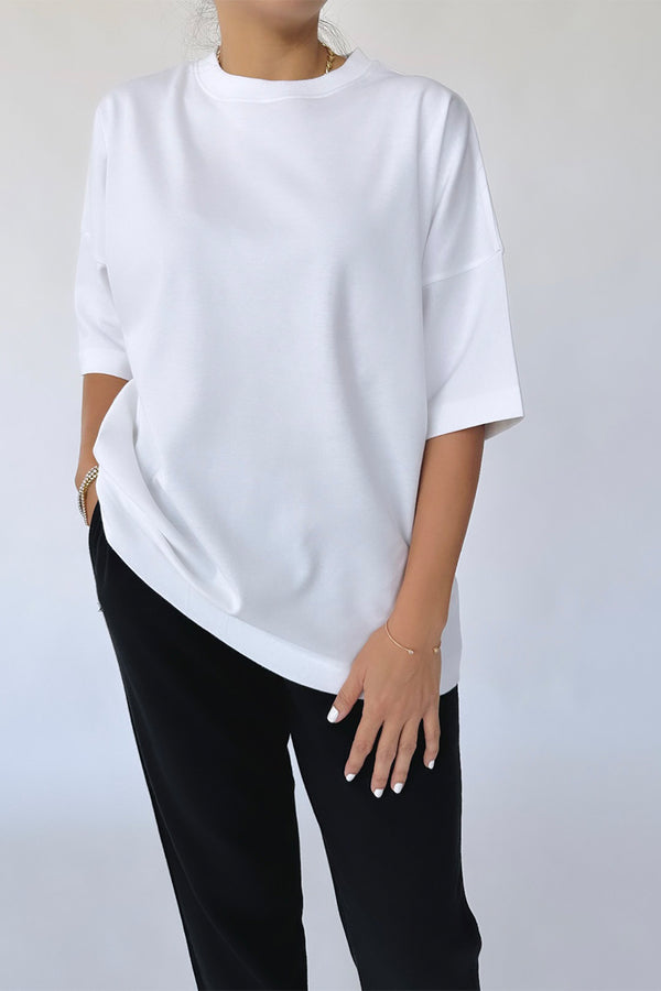 The Luxe Relaxed Tee in White