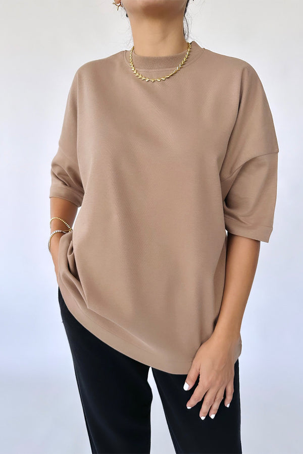 The Luxe Relaxed Tee in Spiced Cider