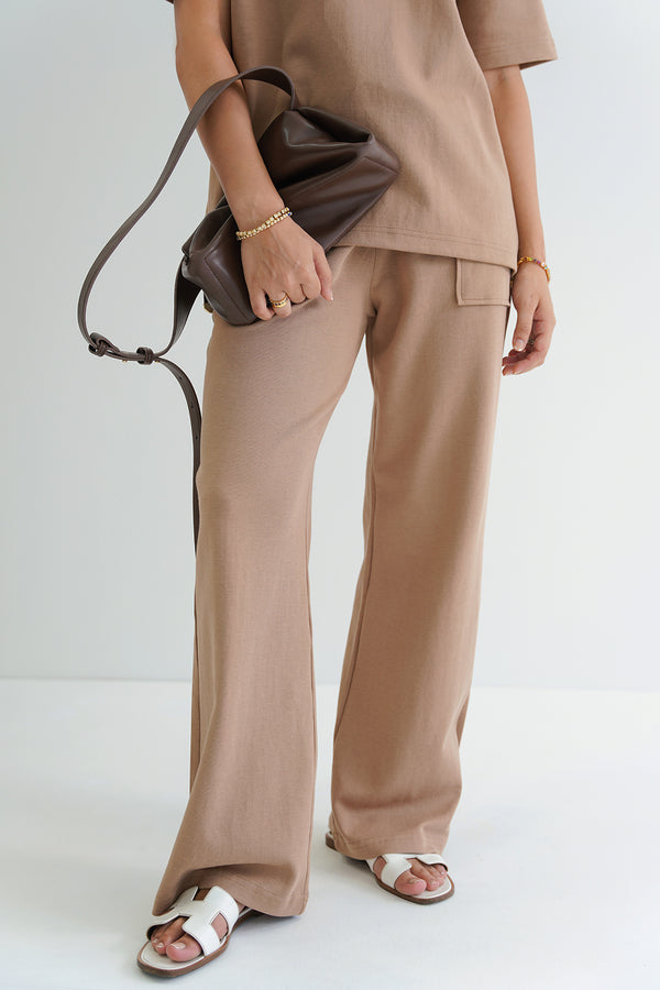 Cotton Blend Flare Pant in Spiced Cider