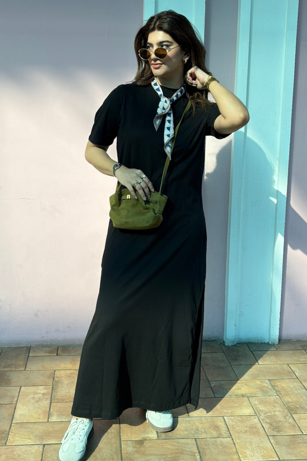 The Luxe T-Shirt Dress In Black