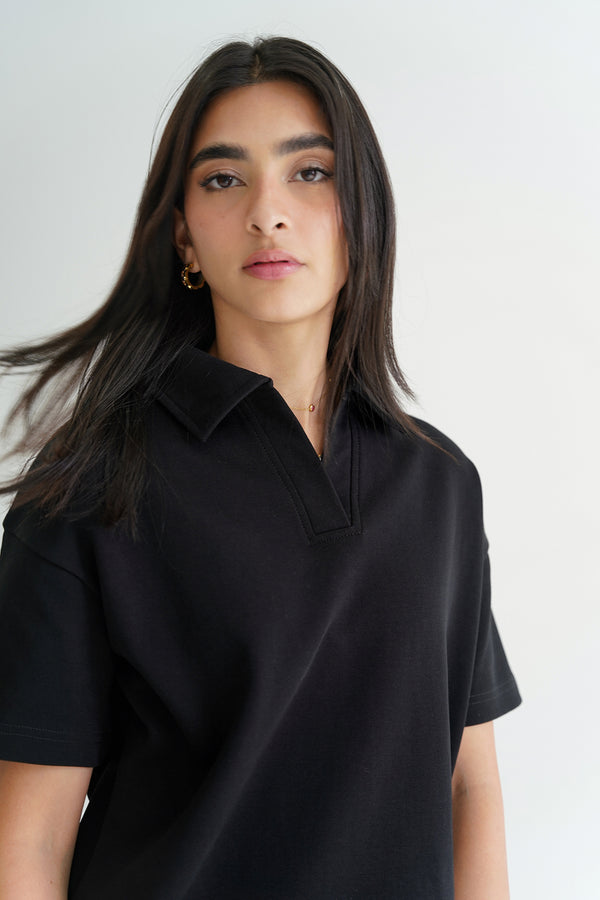 Polo Tee in Black