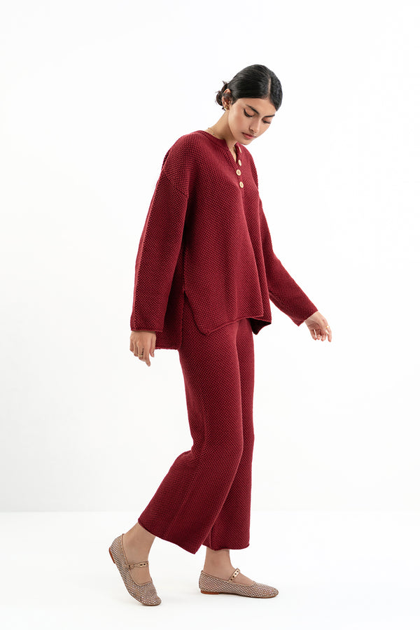 The Luxe Lounge Set in Pomegranate