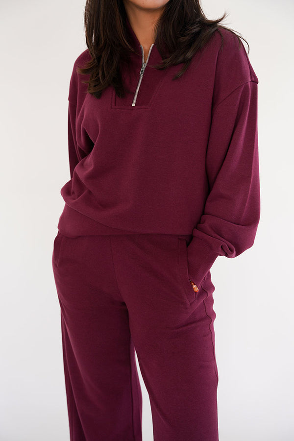 The Half Zip In Merlot