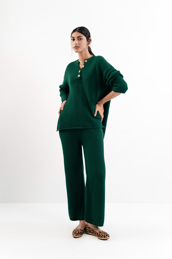 The Luxe Lounge Set in Bottle Green