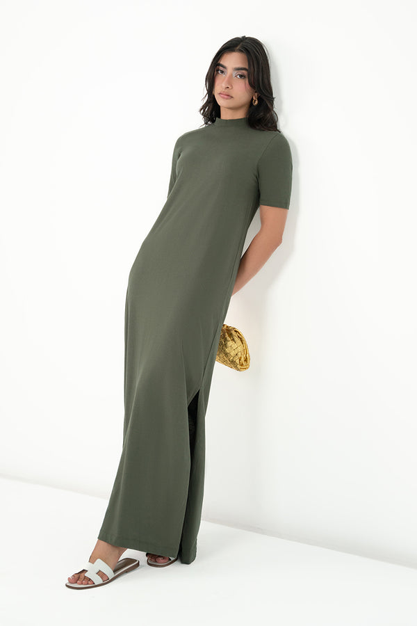 The Luxe T-Shirt Dress In Olive