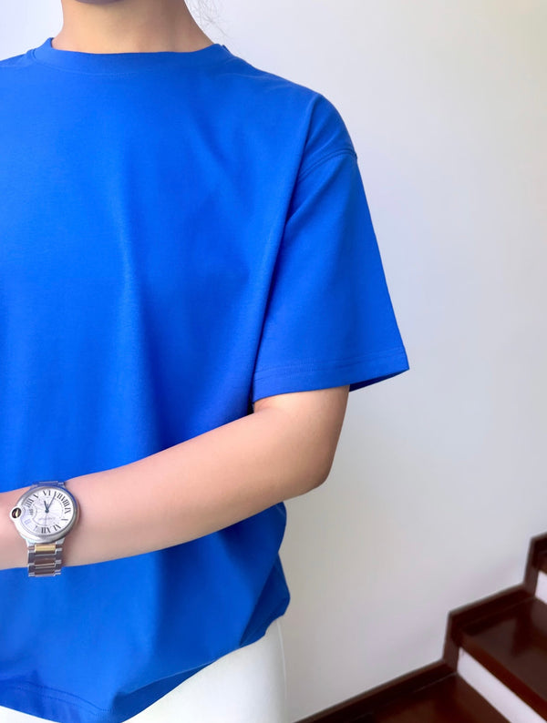 The Boyfriend Tee In Cobalt Blue