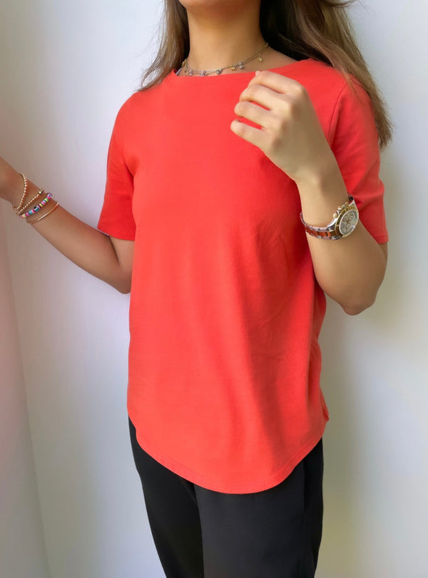The Essential Tee In Spicy Orange
