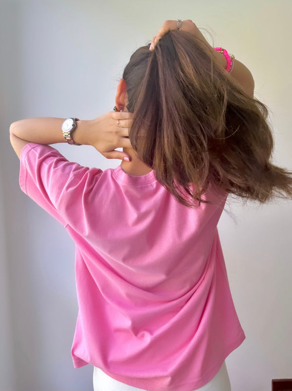 The Boyfriend Tee In Candy Pink
